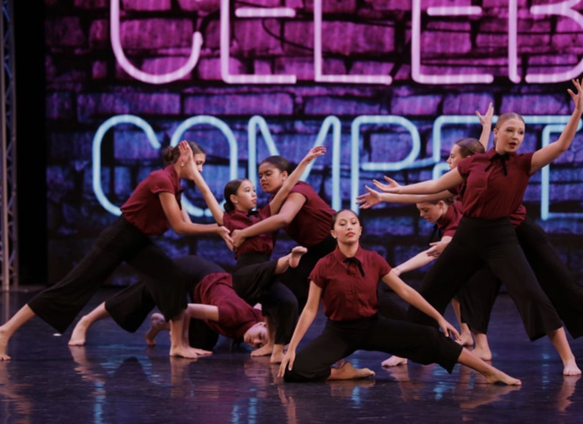 STDA dancers performing on the competition stage